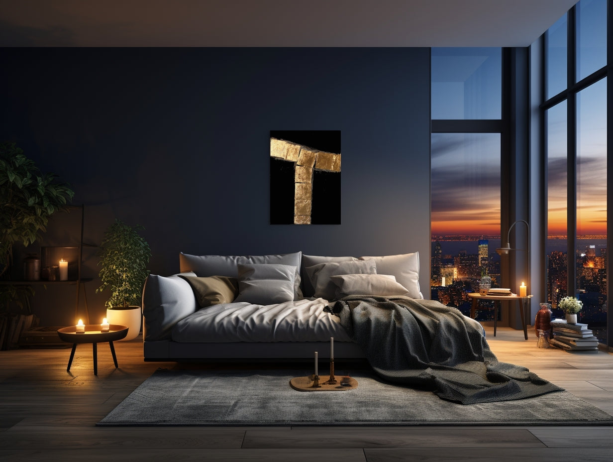 Canvas Print: "T Cross Black"