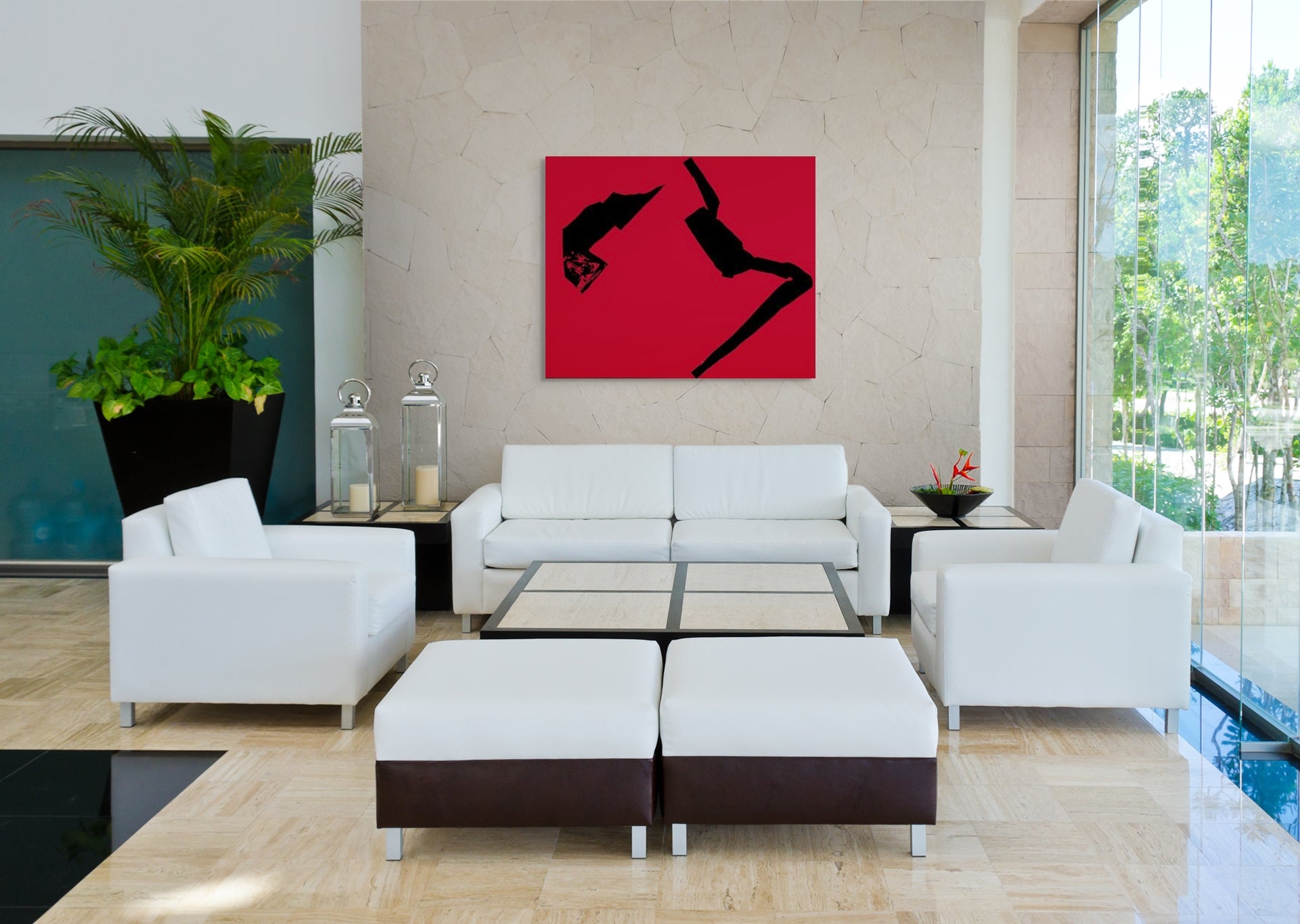 Canvas Print: "Dancers on Red"