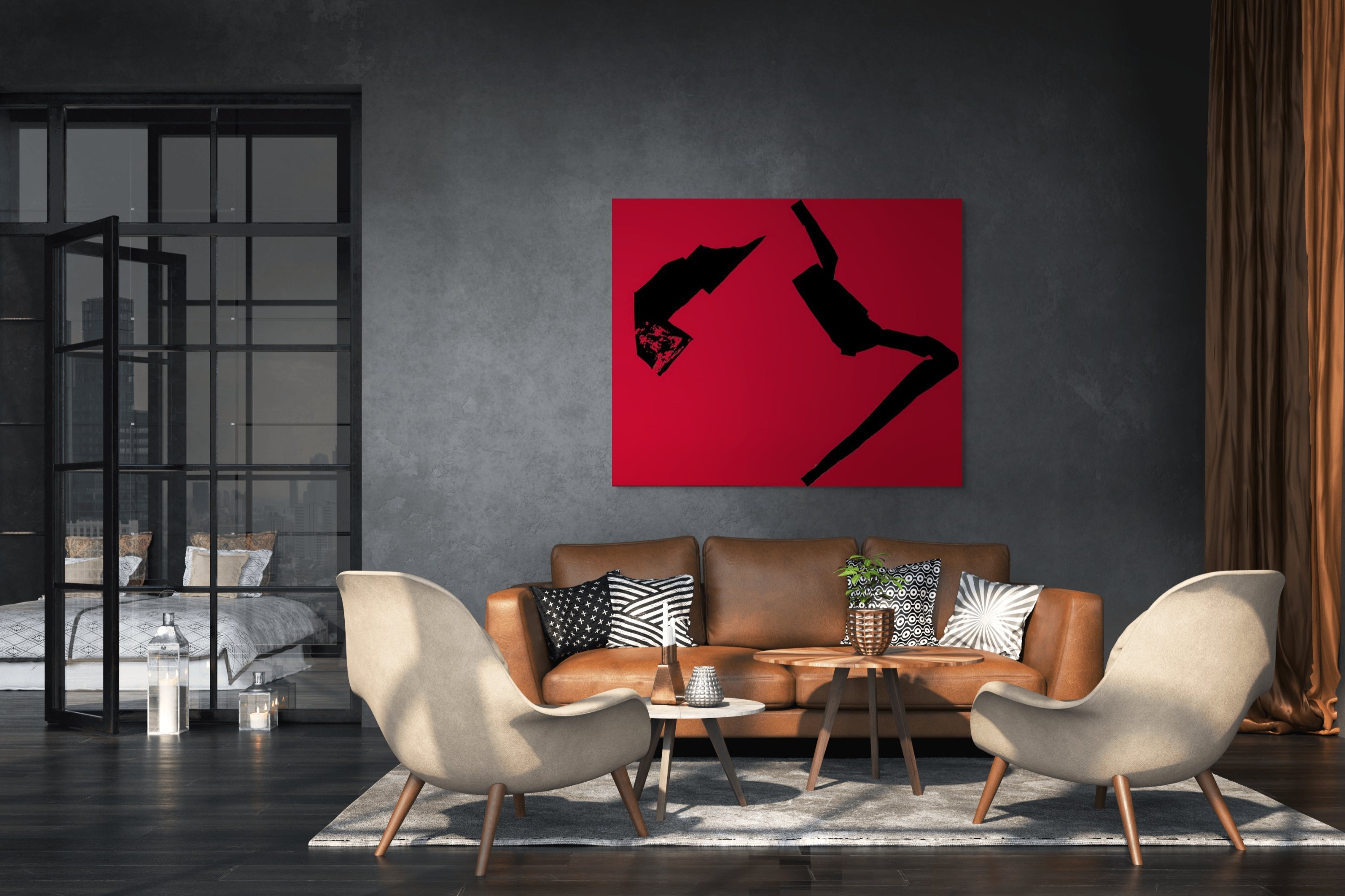 Canvas Print: "Dancers on Red"